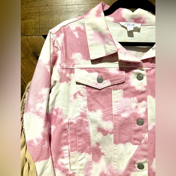 NWOT Peach Love California Tie Dye Fringe Jacket Sz L - Picture 12 of 16